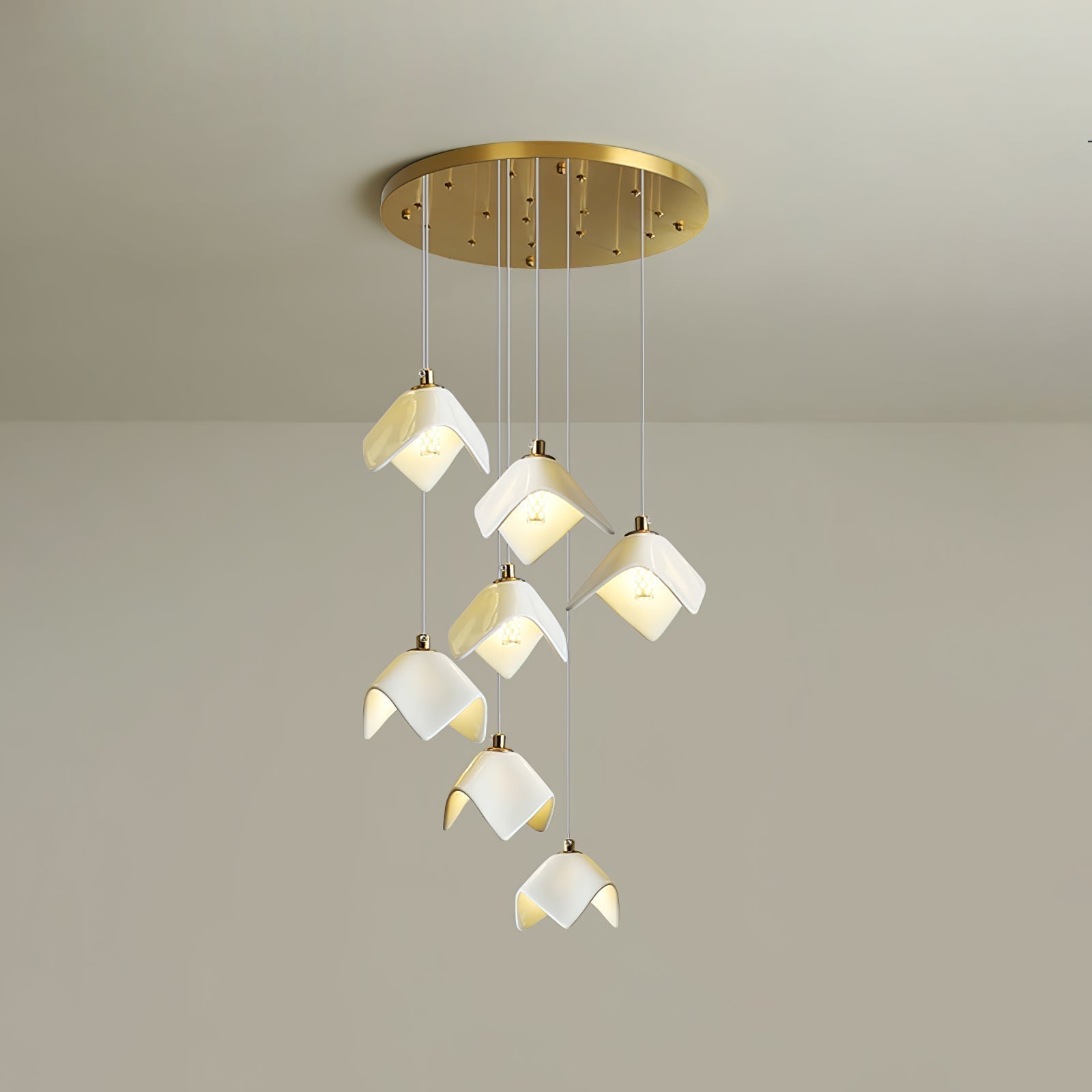 Cithayra Geometrischer Kronleuchter aus Glas und Messing-Letslighting