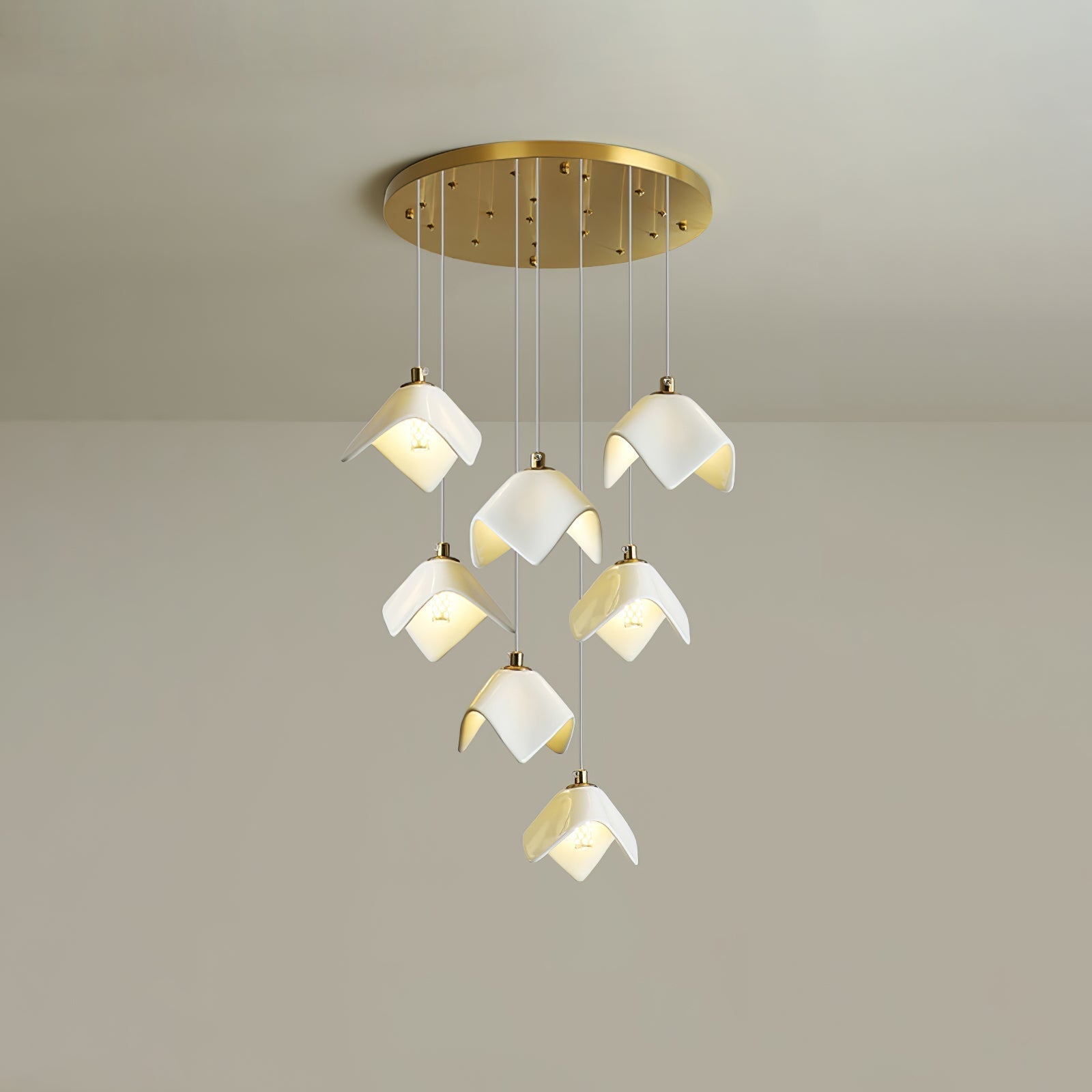 Cithayra Geometrischer Kronleuchter aus Glas und Messing-Letslighting