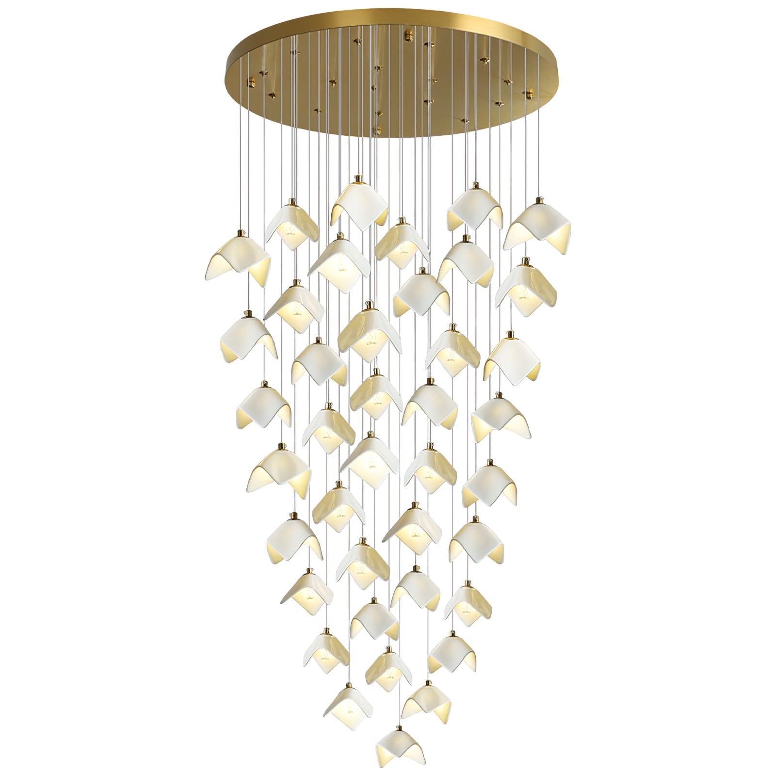 Cithayra Geometrischer Kronleuchter aus Glas und Messing-Letslighting