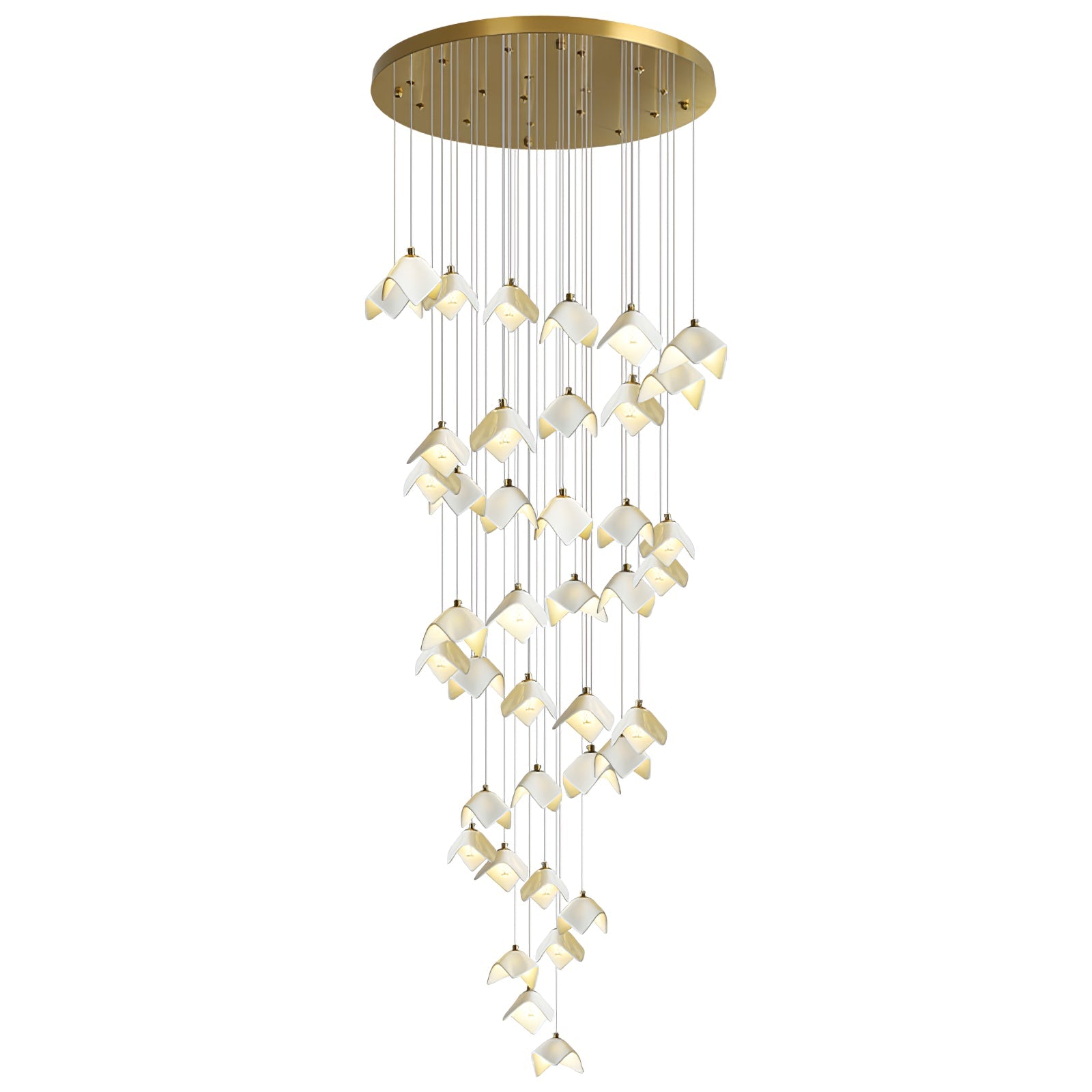 Cithayra Geometrischer Kronleuchter aus Glas und Messing-Letslighting