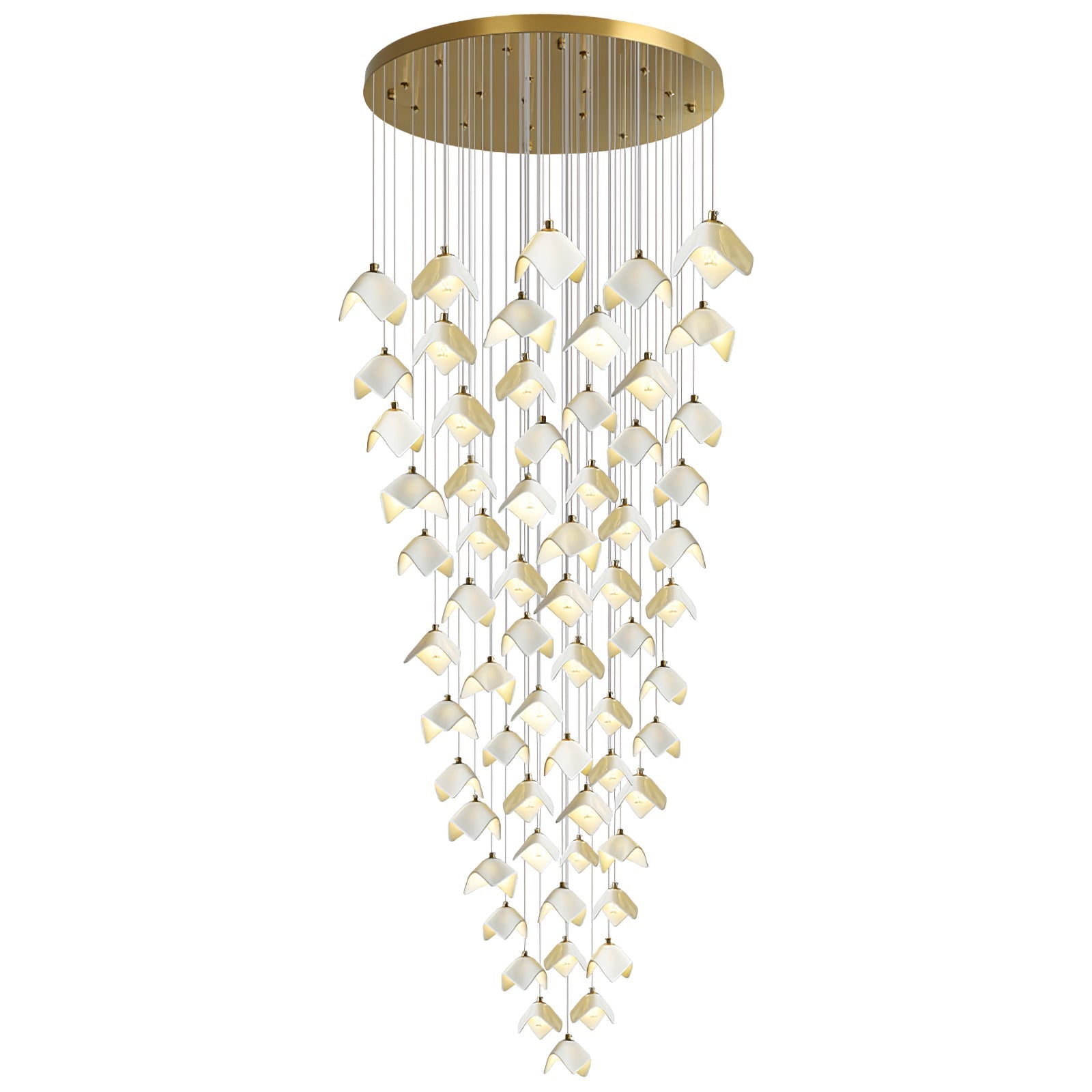 Cithayra Geometrischer Kronleuchter aus Glas und Messing-Letslighting