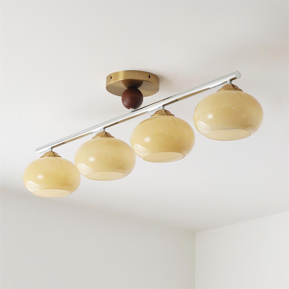 Aubrelle 4-Flammige Bernstein-Glas-Globus-Deckenleuchte-Letslighting