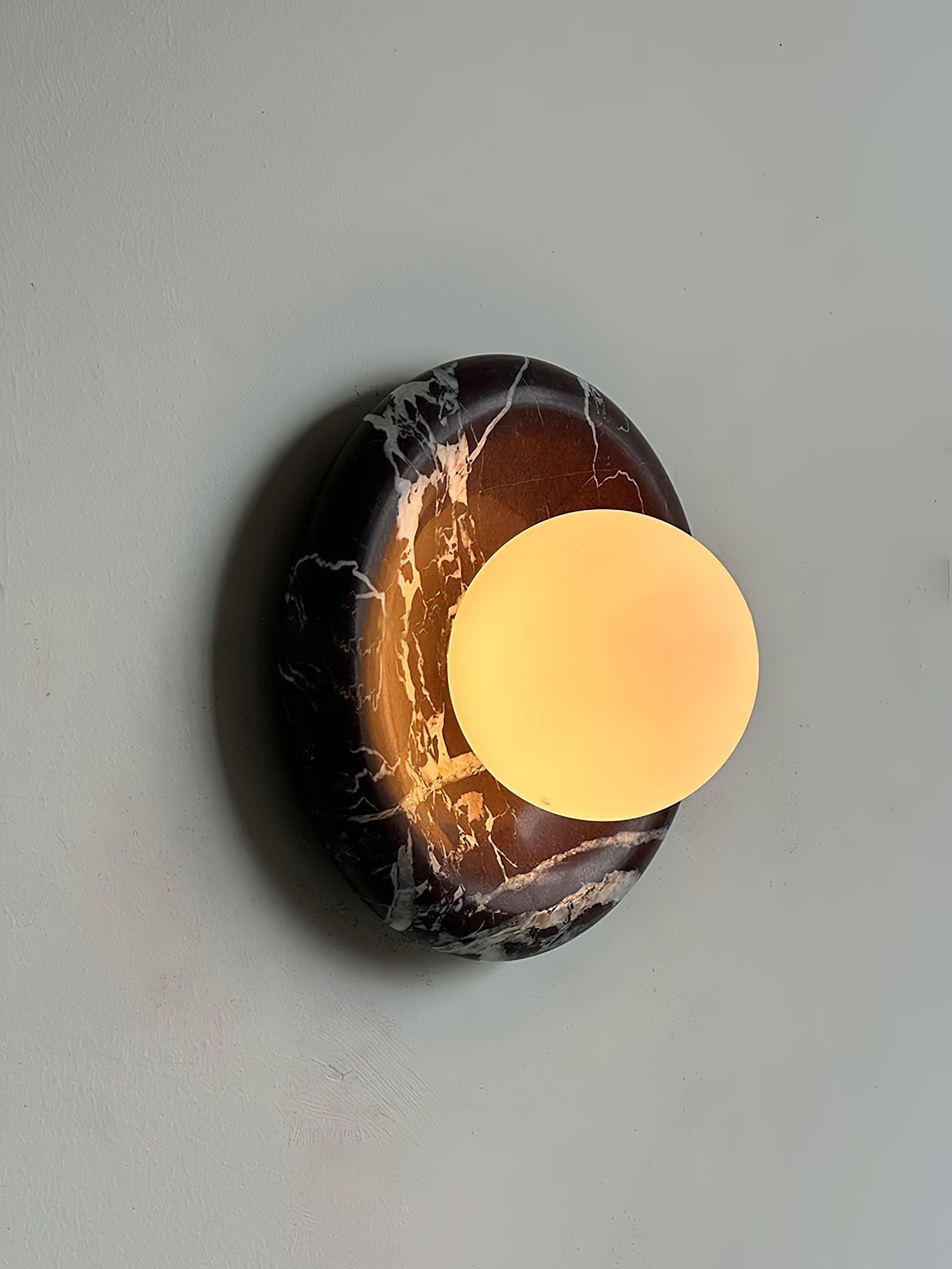 Uzorionis Nordic Art Deep Purple Red Glass Marble Sconce Wall Lamp - Letslighting