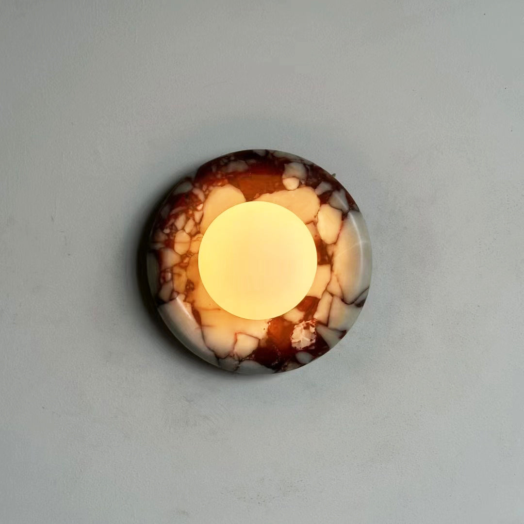 Vomire Premium Nordic Art Red Marble Sconce Wall Lamp - Letslighting