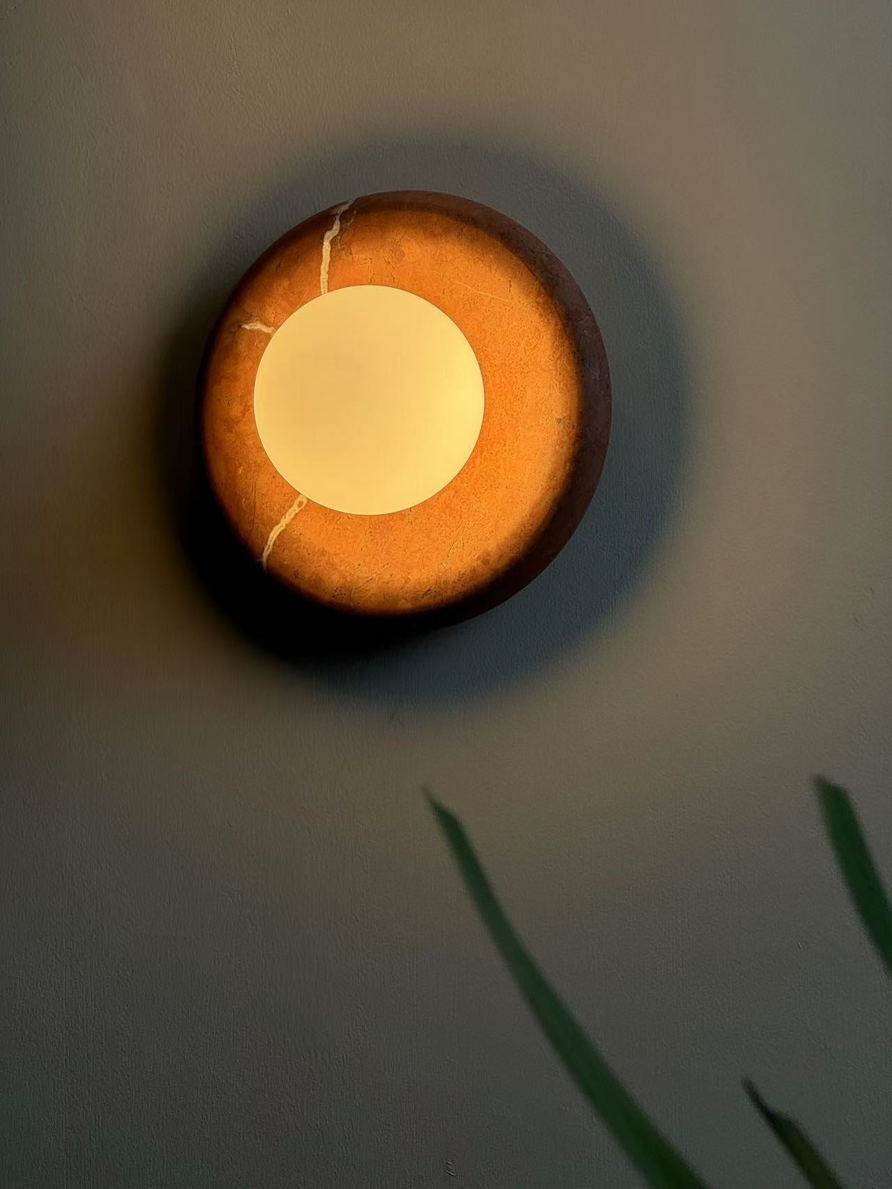 Vomire Premium Nordic Art Red Marble Sconce Wall Lamp - Letslighting