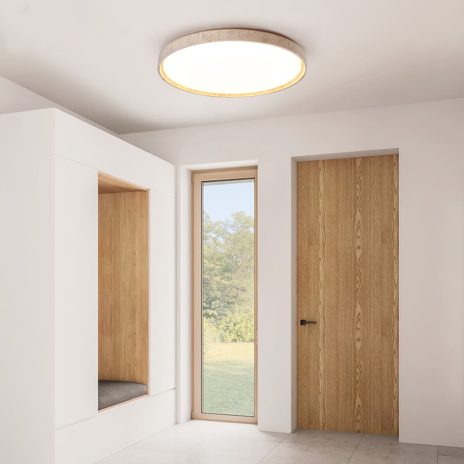 Kathy Travertine Round Ceiling Light - Neutralighting