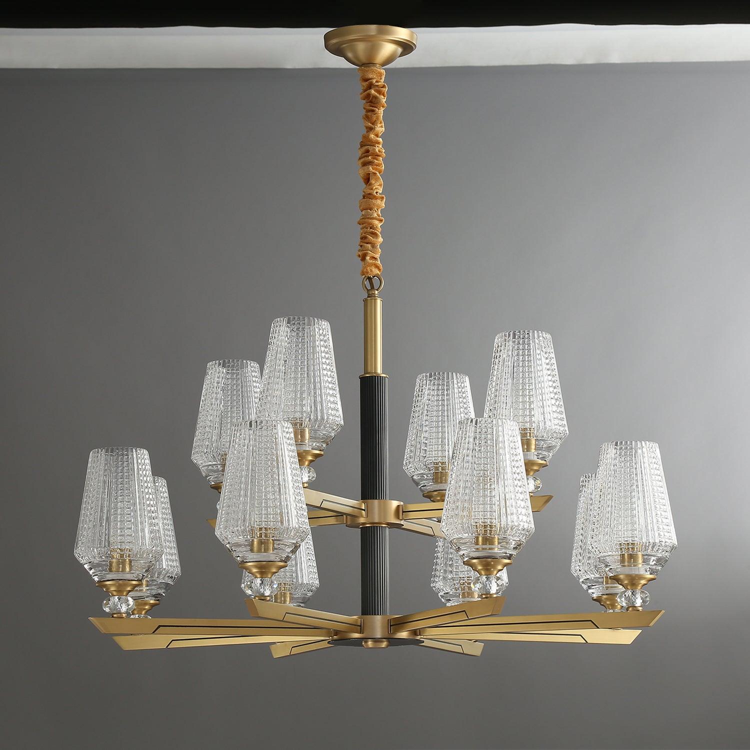 Astra Luxus Hexa Messing Kronleuchter-Letslighting
