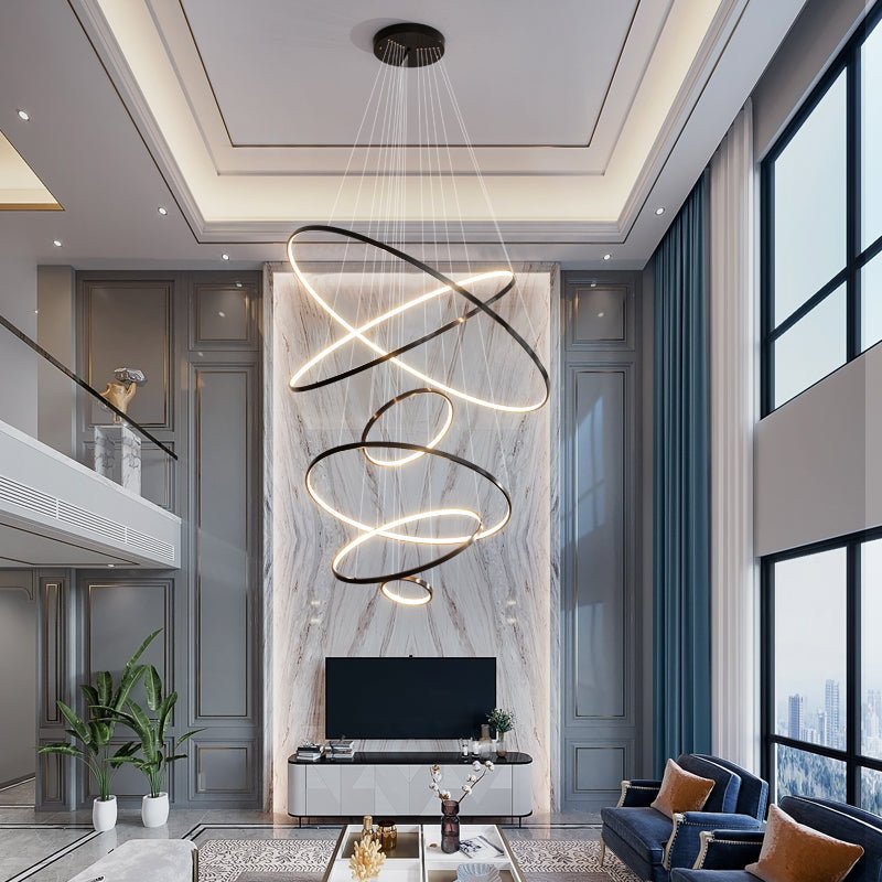 Arthaila Modern Minimalist Rings Brass Plastic Chandelier-Letslighting