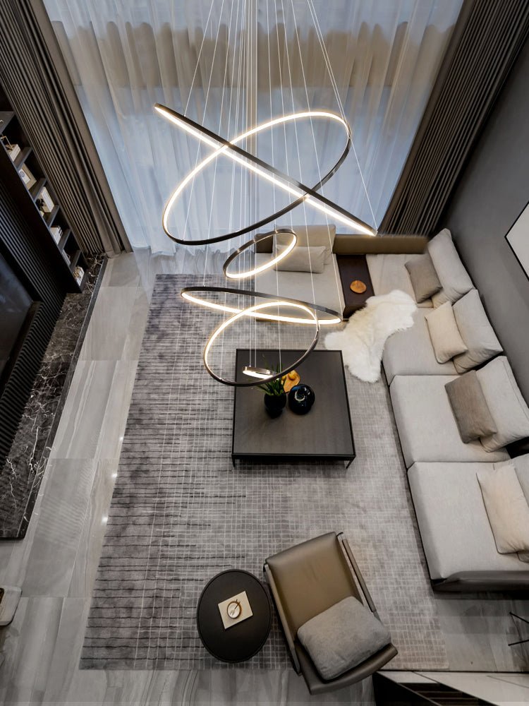 Arthaila Modern Minimalist Rings Brass Plastic Chandelier-Letslighting