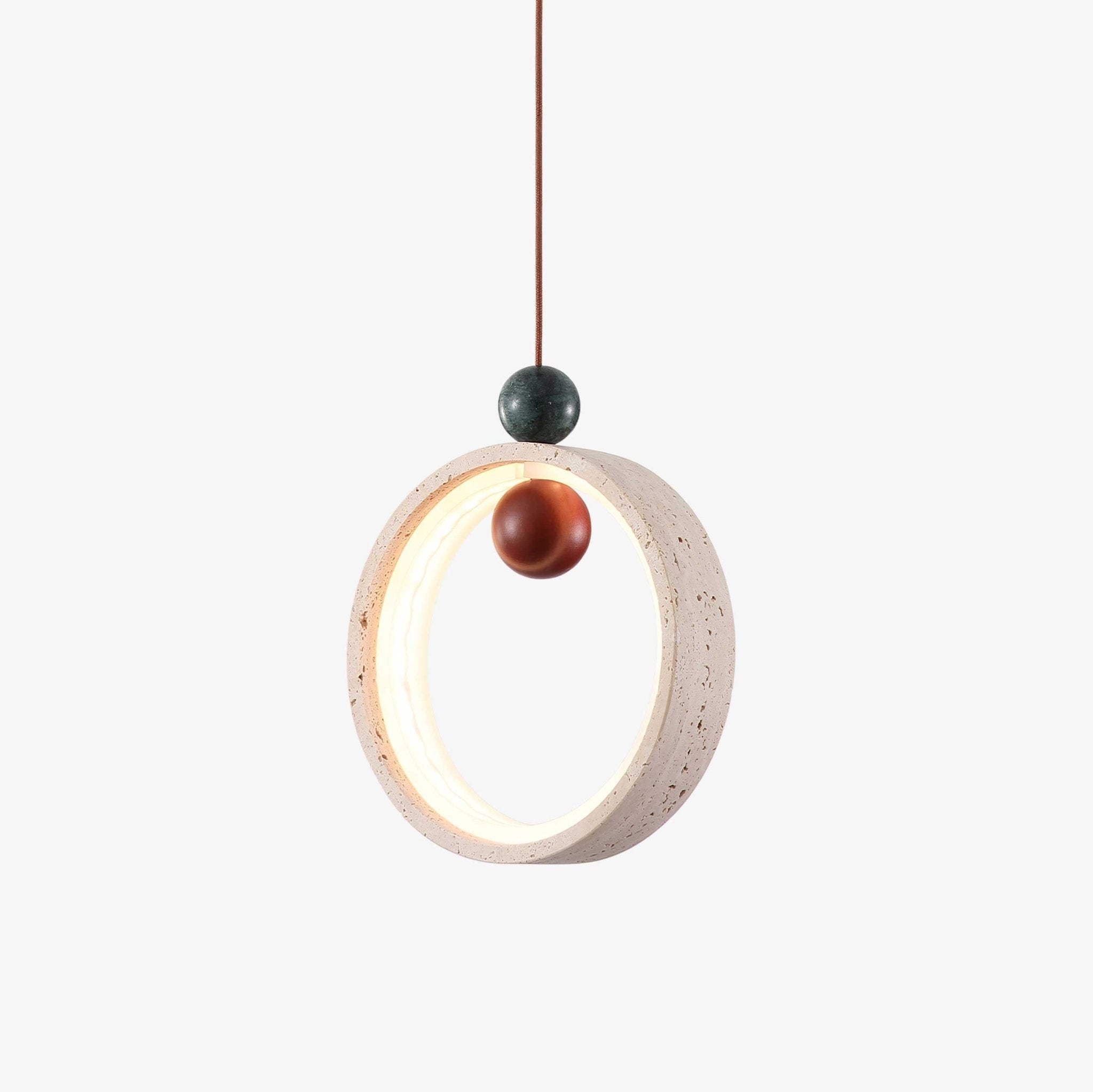 Vovinyra Circular Travertine Pendant Light - Neutralighting