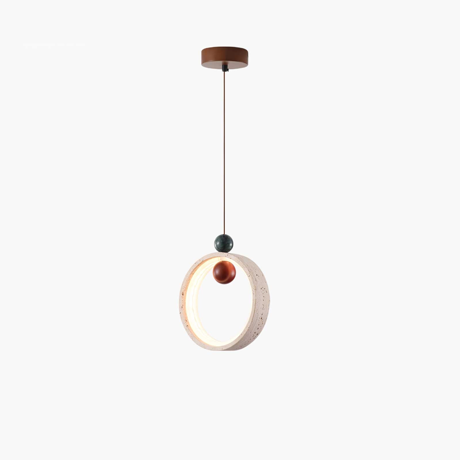 Vovinyra Circular Travertine Pendant Light - Neutralighting