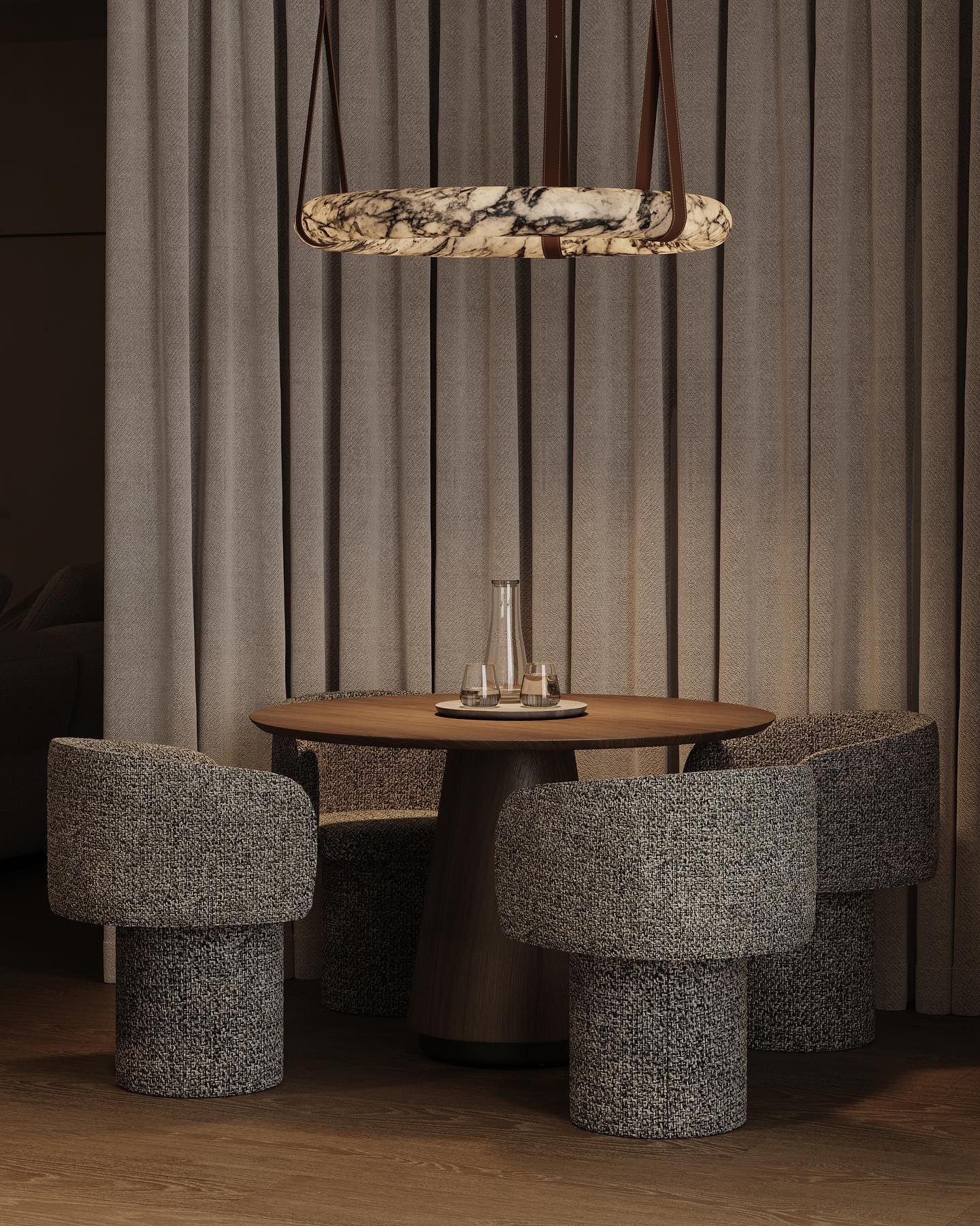 Culiris Modern Minimalist Brown Alabaster Chandelier - Letslighting