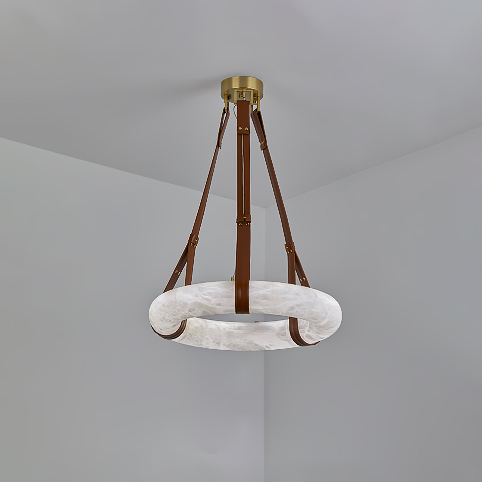 Mydorira Premium Elegance Brass Alabaster Chandelier - Letslighting