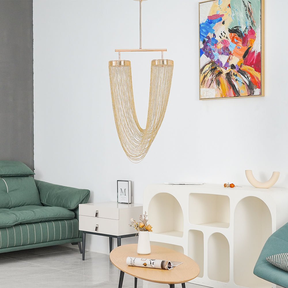 Lustra Pendelleuchte Kupfer Kette Skulptural Modern-Letslighting