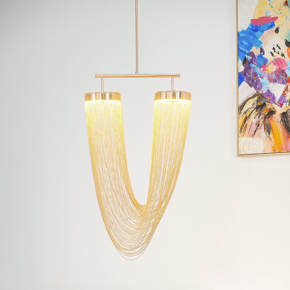 Lustra Pendelleuchte Kupfer Kette Skulptural Modern-Letslighting