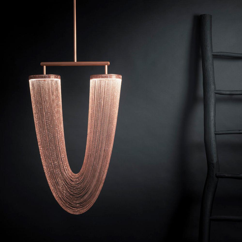 Lustra Pendelleuchte Kupfer Kette Skulptural Modern-Letslighting