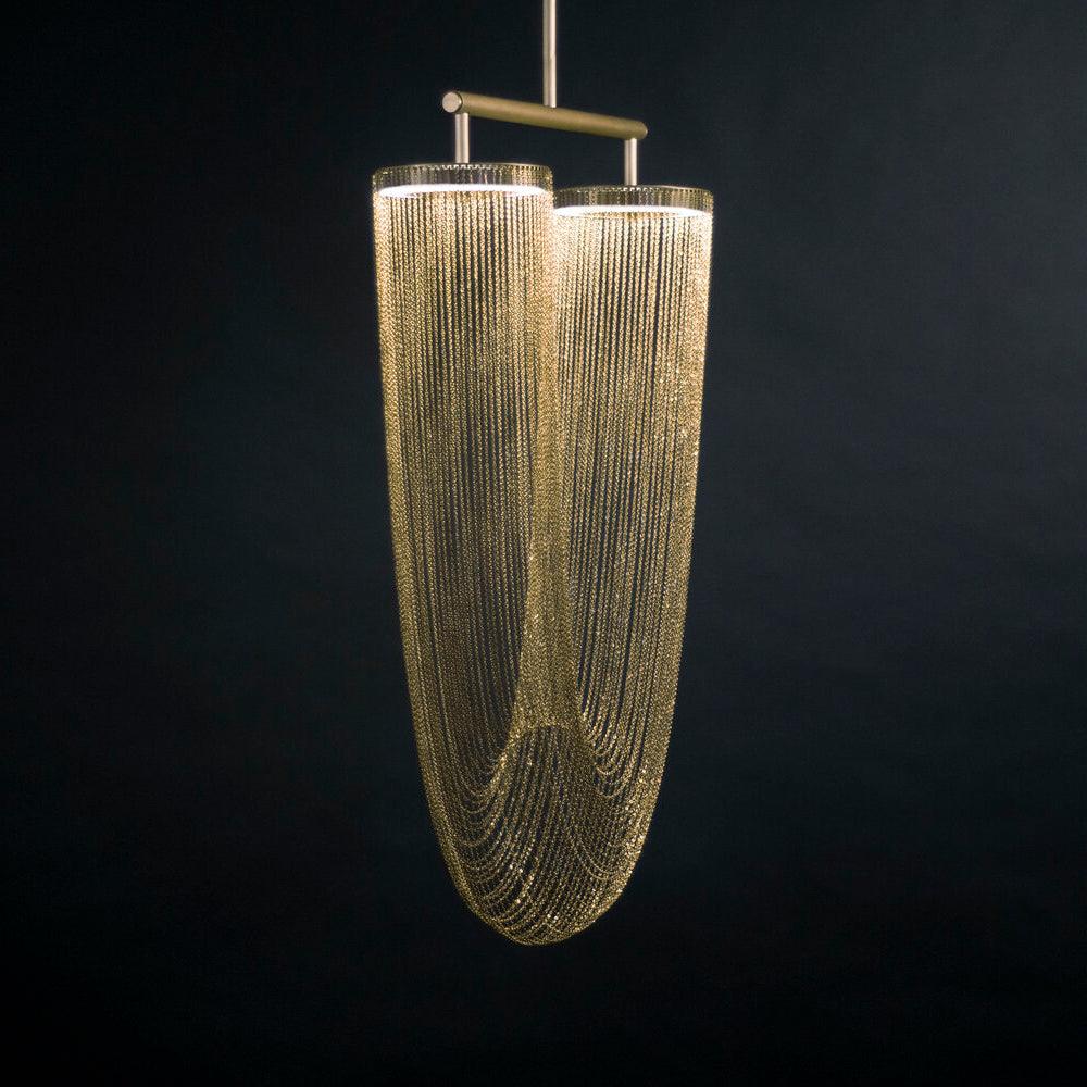 Lustra Pendelleuchte Kupfer Kette Skulptural Modern-Letslighting