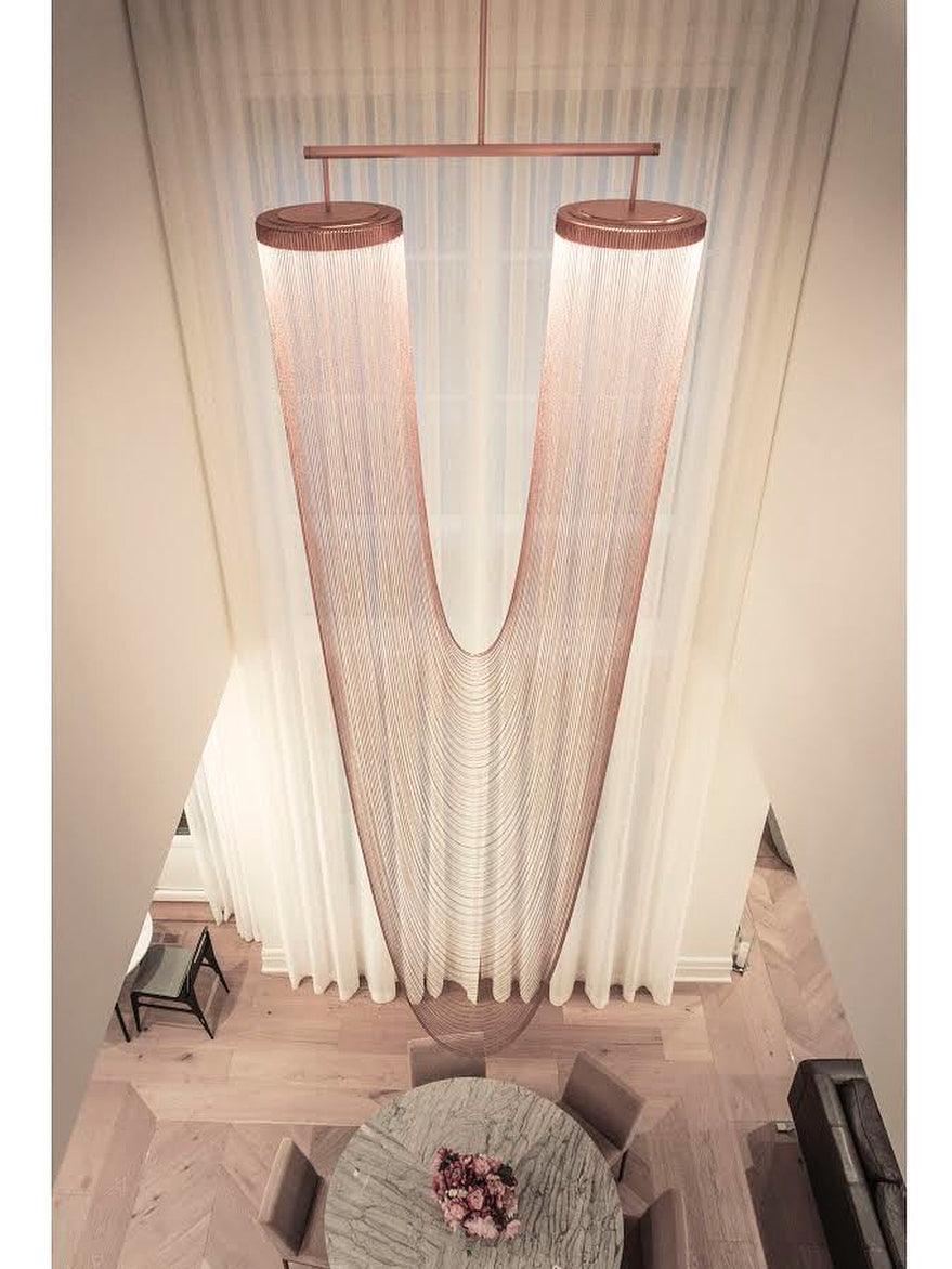 Lustra Pendelleuchte Kupfer Kette Skulptural Modern-Letslighting