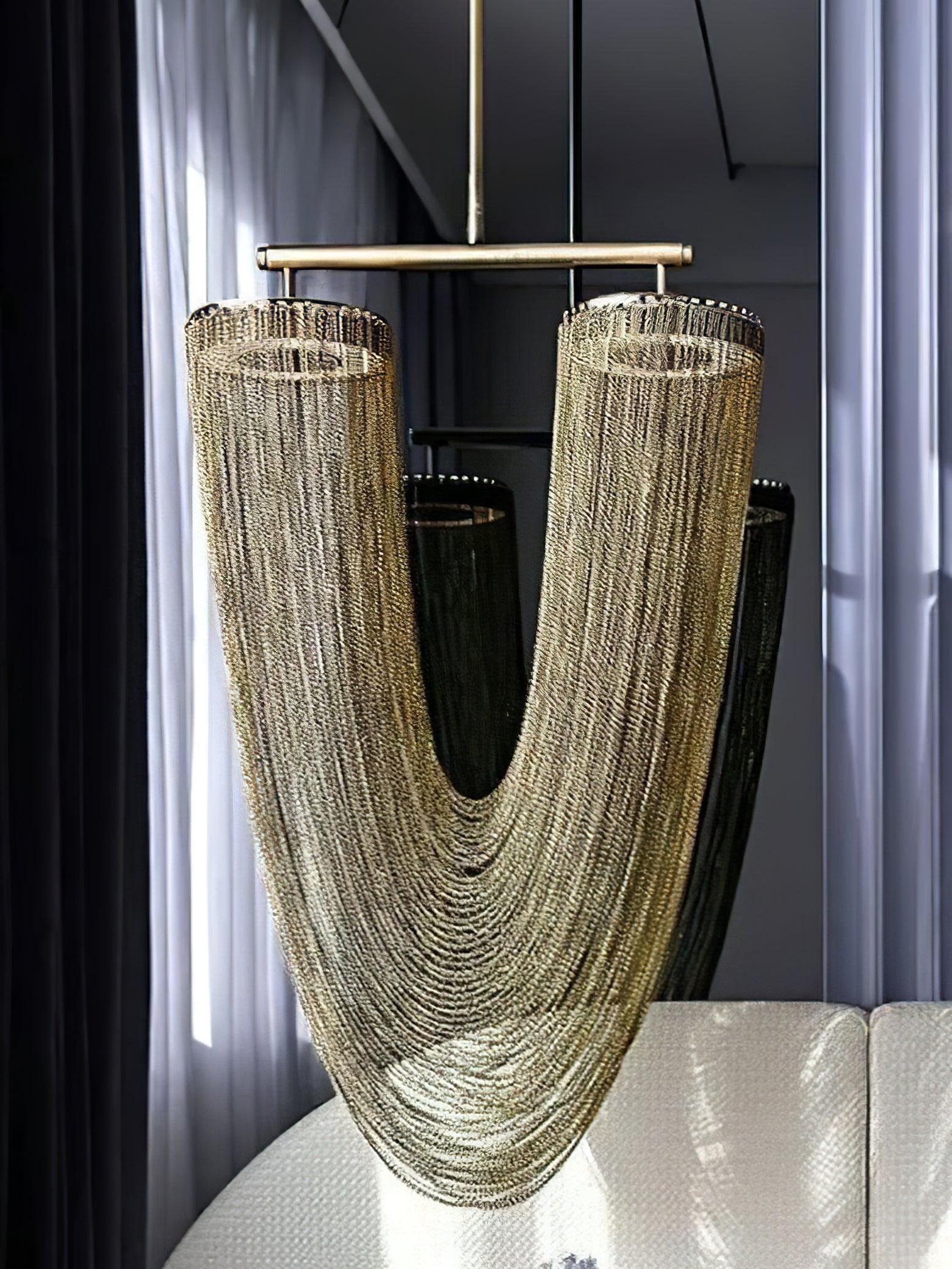 Lustra Pendelleuchte Kupfer Kette Skulptural Modern-Letslighting