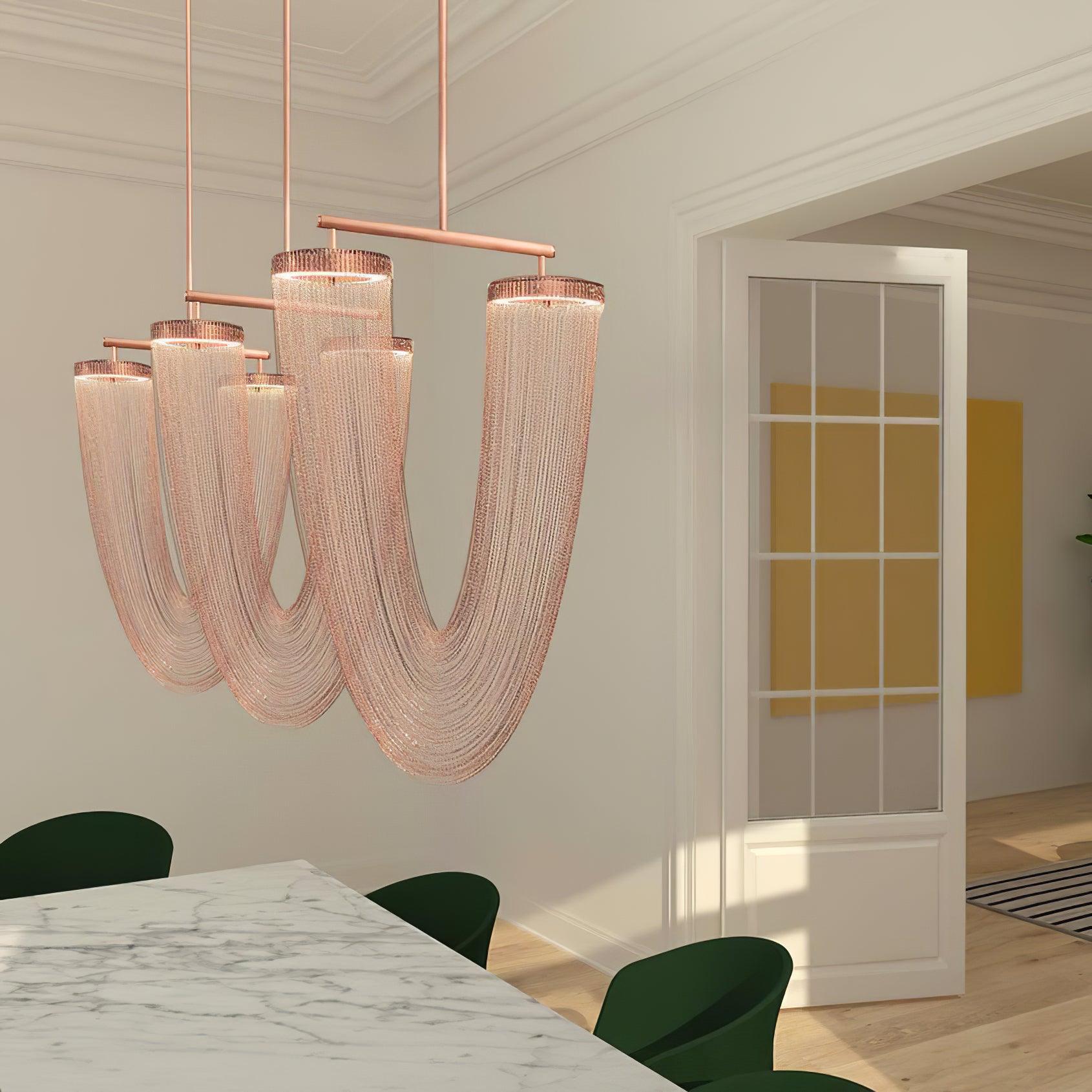 Lustra Pendelleuchte Kupfer Kette Skulptural Modern-Letslighting
