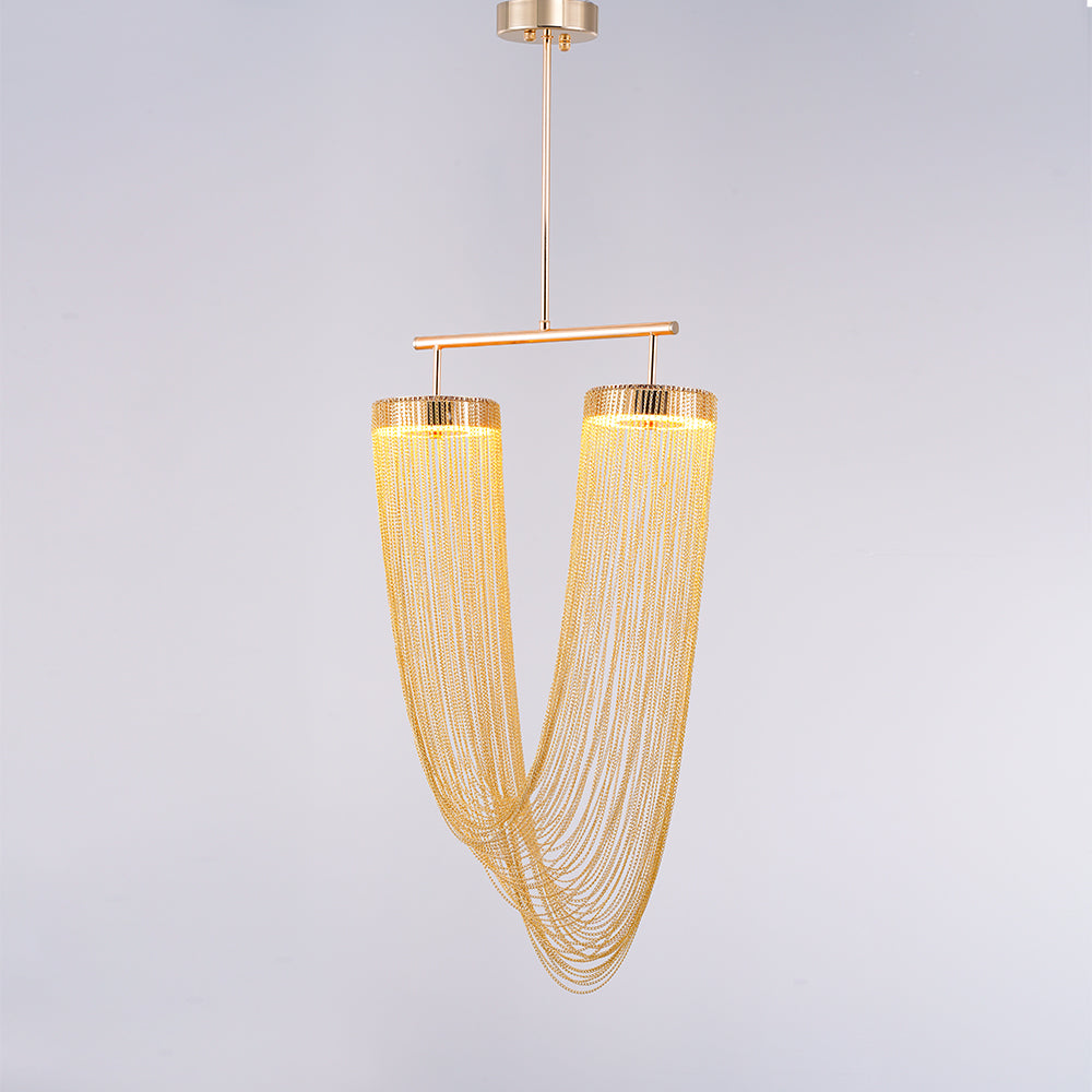 Lustra Pendelleuchte Kupfer Kette Skulptural Modern-Letslighting