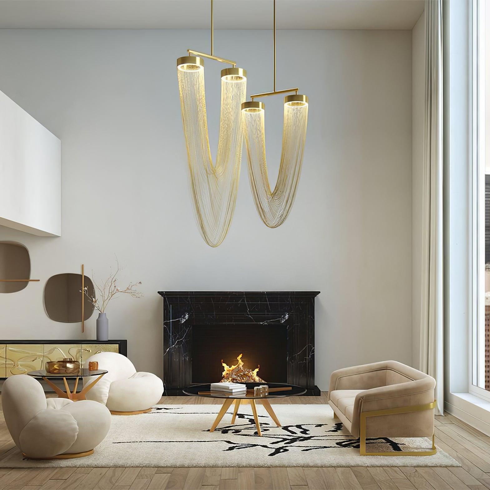 Lustra Pendelleuchte Kupfer Kette Skulptural Modern-Letslighting