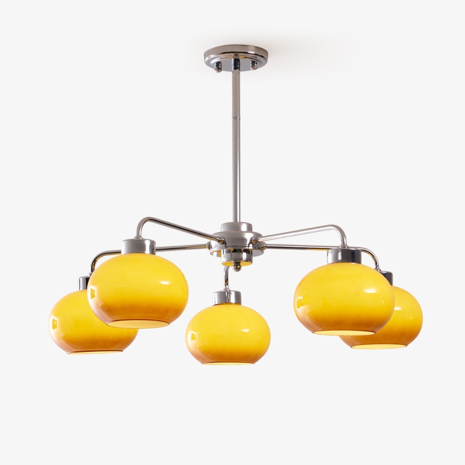 Lustra Kronleuchter Glas Chrom Geometrisch Retro-Letslighting