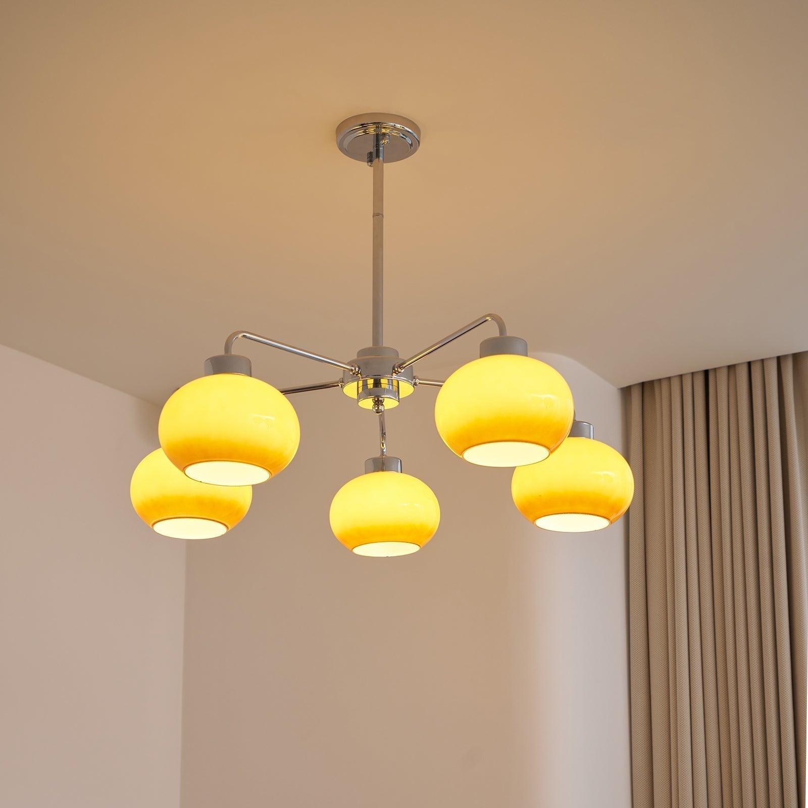 Lustra Kronleuchter Glas Chrom Geometrisch Retro-Letslighting