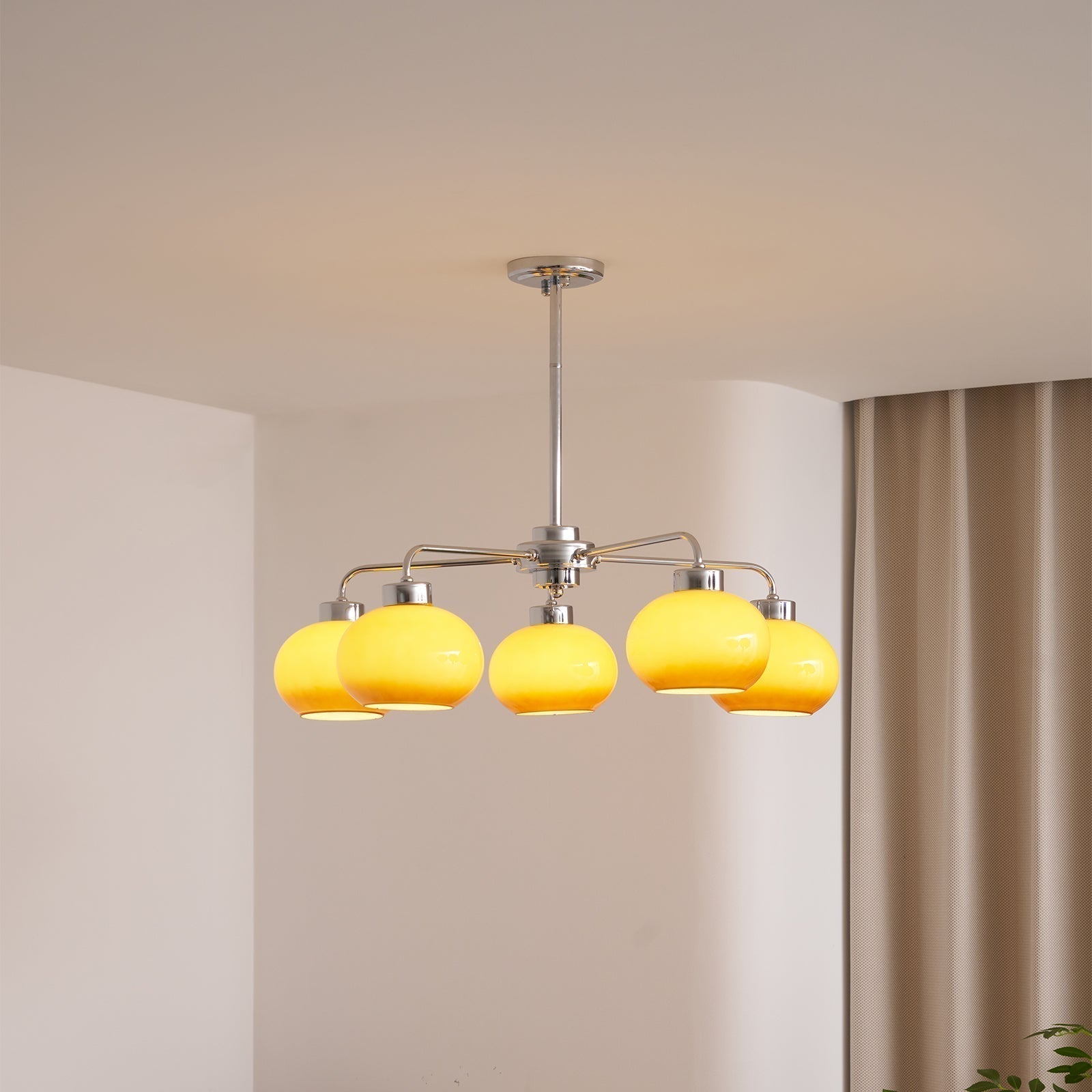 Lustra Kronleuchter Glas Chrom Geometrisch Retro-Letslighting
