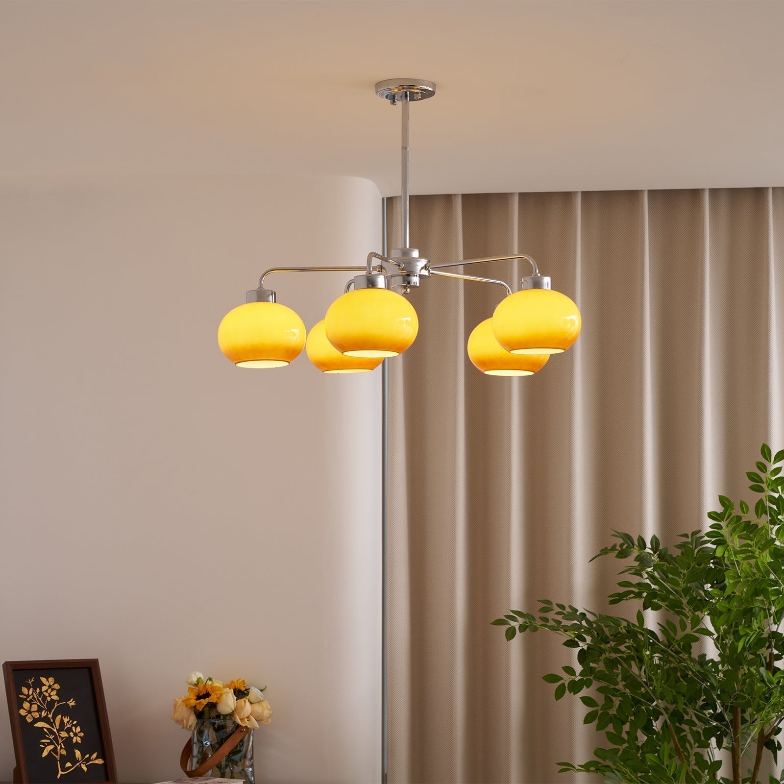 Lustra Kronleuchter Glas Chrom Geometrisch Retro-Letslighting