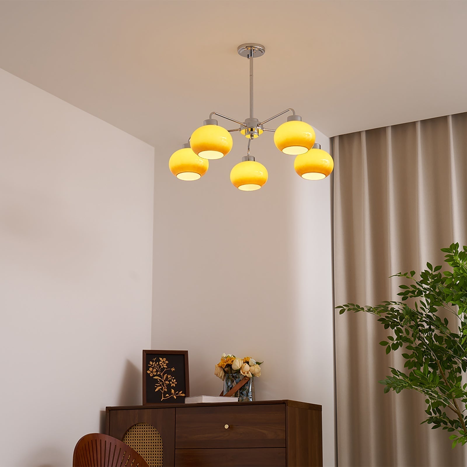 Lustra Kronleuchter Glas Chrom Geometrisch Retro-Letslighting