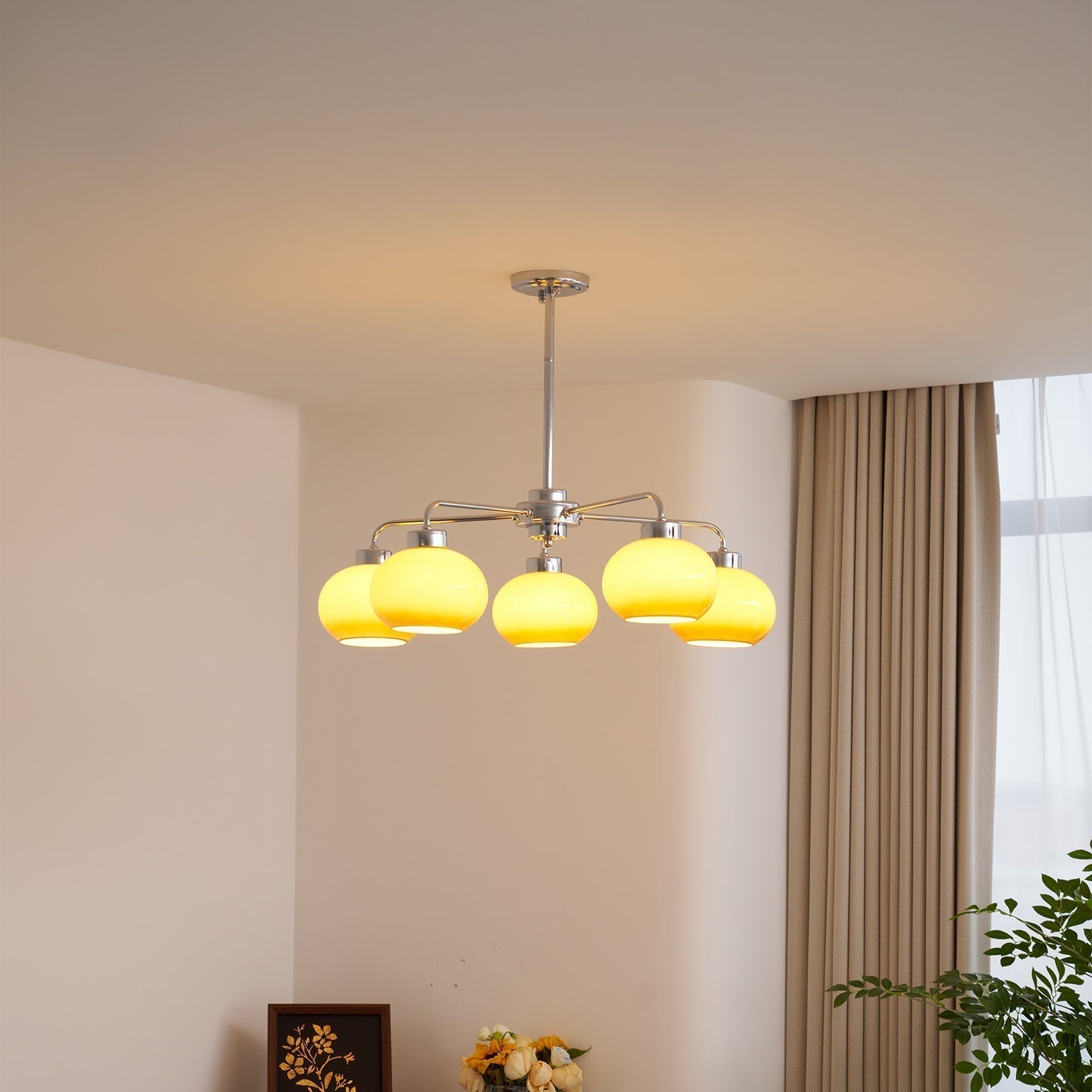 Lustra Kronleuchter Glas Chrom Geometrisch Retro-Letslighting