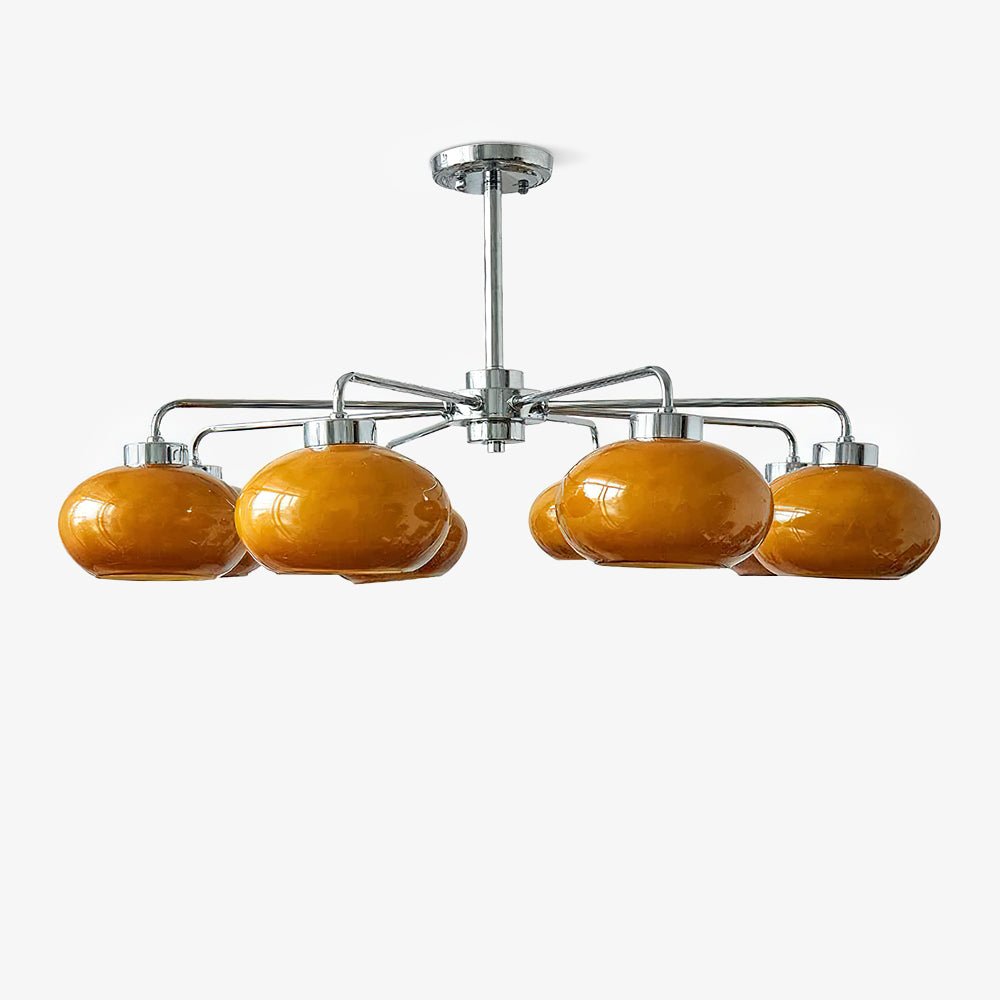 Lustra Kronleuchter Glas Chrom Geometrisch Retro-Letslighting