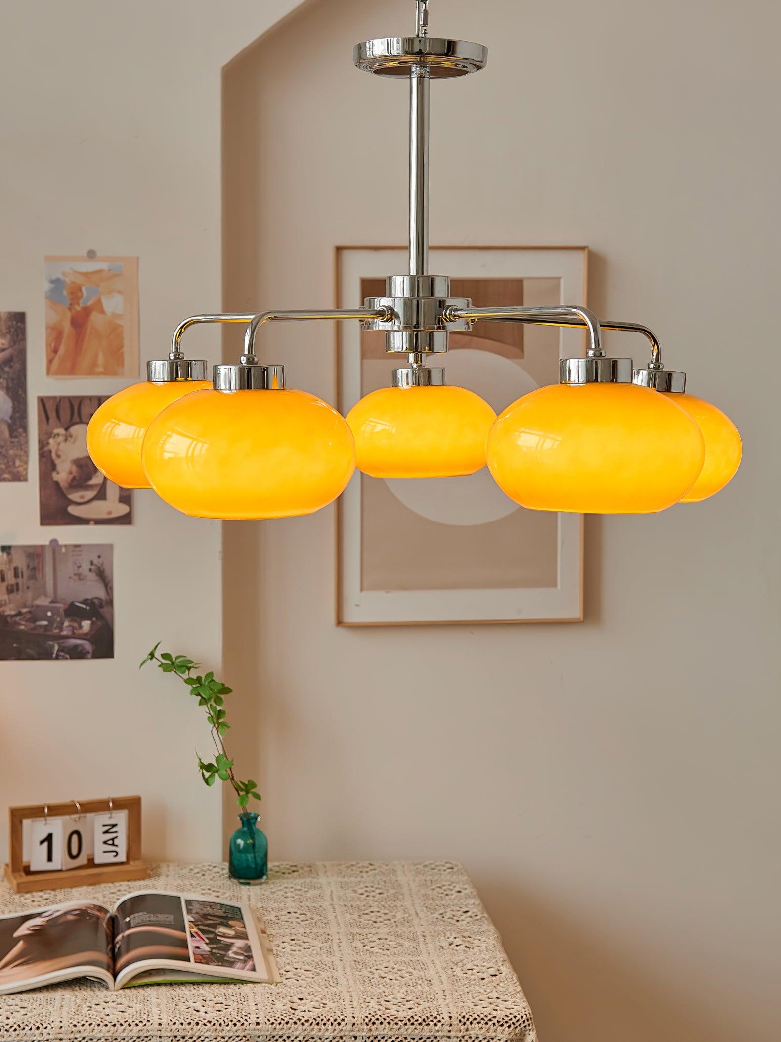 Lustra Kronleuchter Glas Chrom Geometrisch Retro-Letslighting