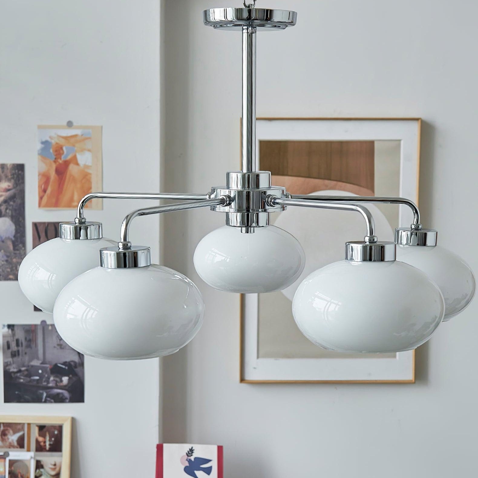 Lustra Kronleuchter Glas Chrom Geometrisch Retro-Letslighting