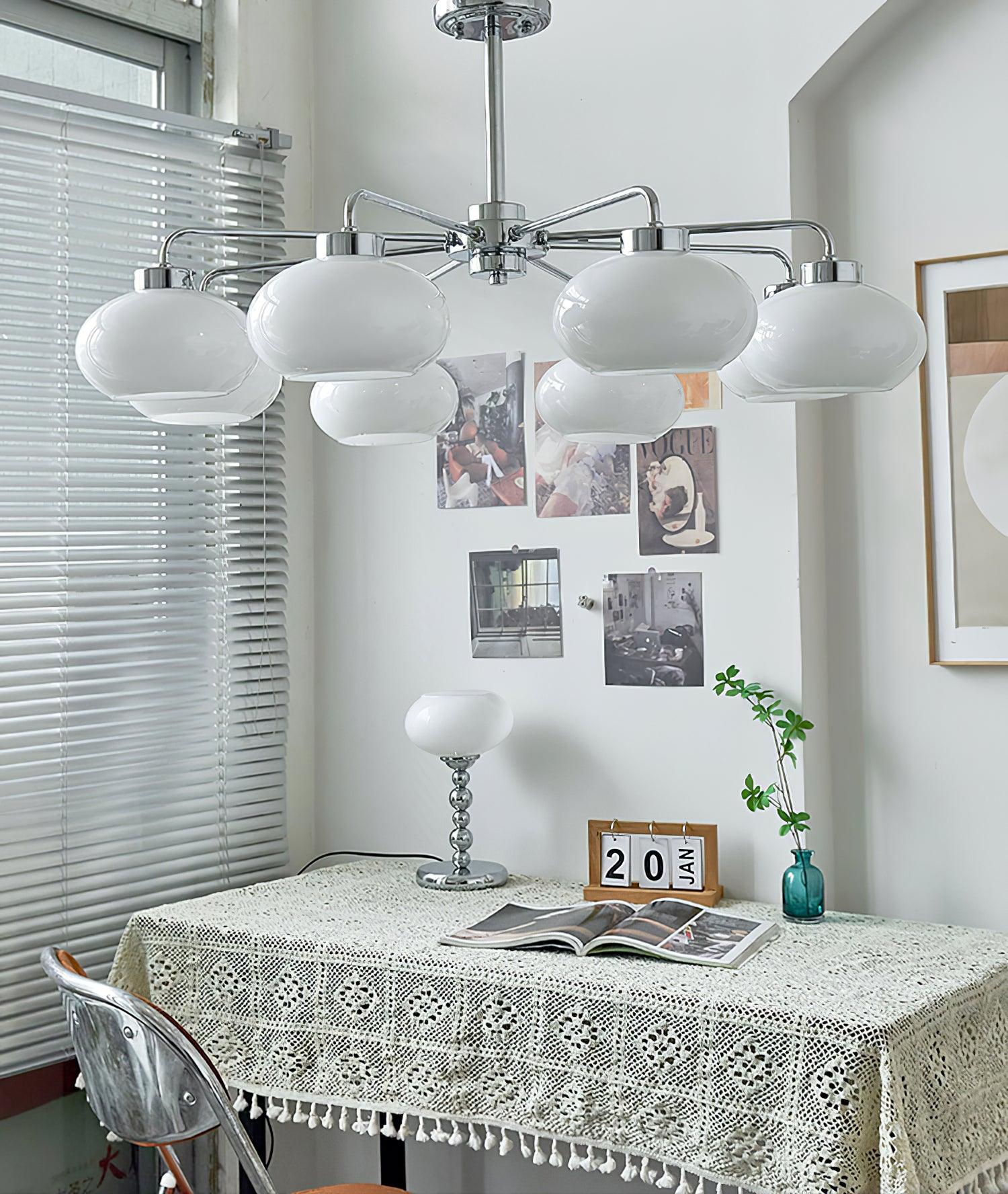 Lustra Kronleuchter Glas Chrom Geometrisch Retro-Letslighting