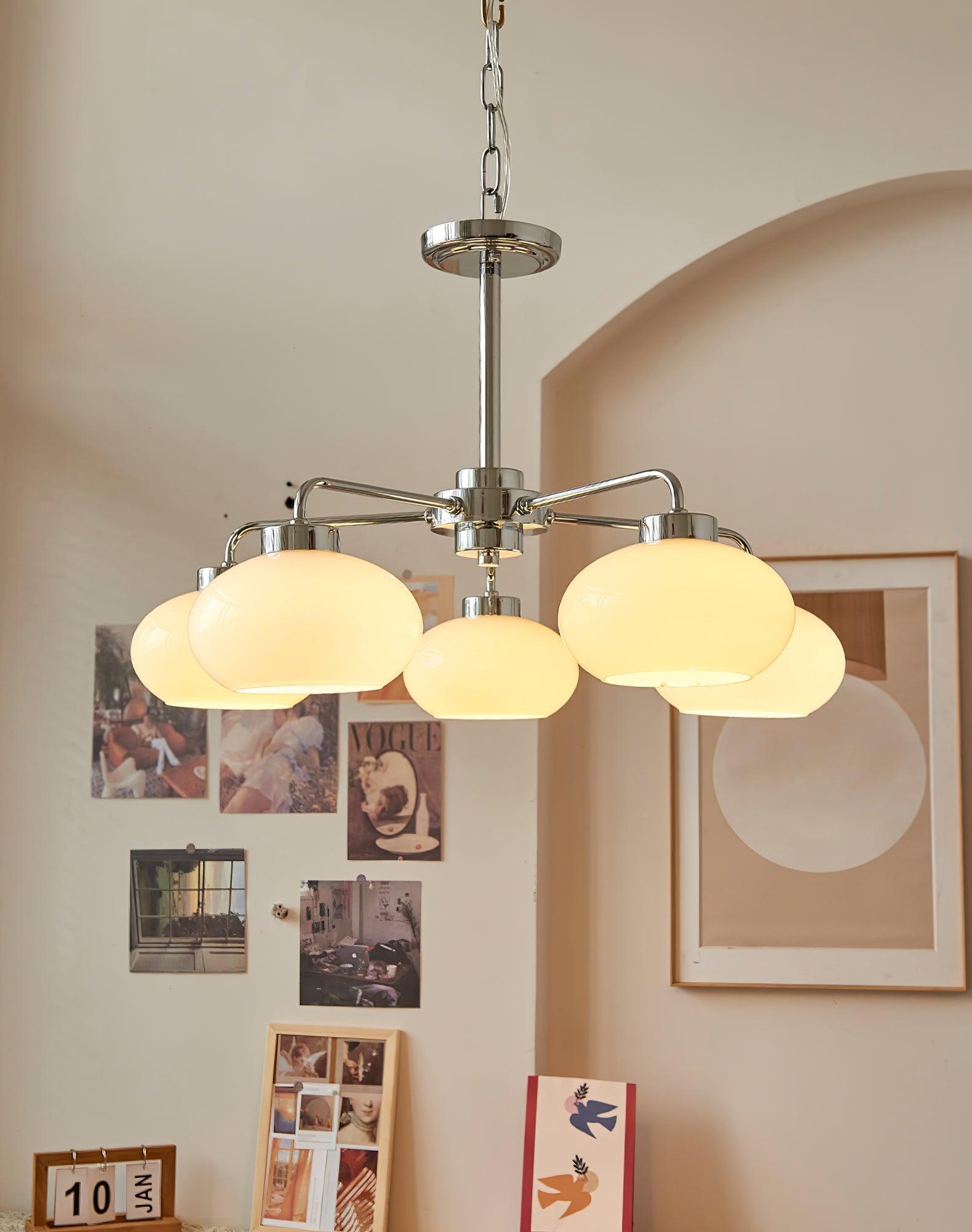 Lustra Kronleuchter Glas Chrom Geometrisch Retro-Letslighting