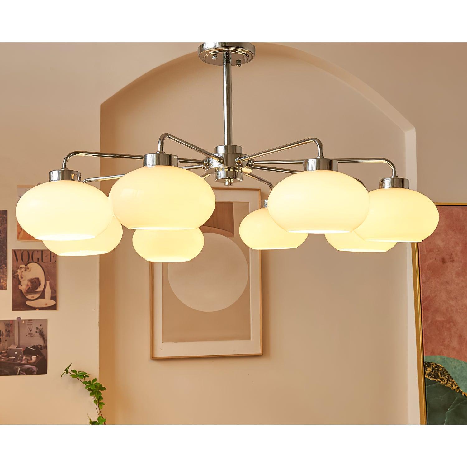 Lustra Kronleuchter Glas Chrom Geometrisch Retro-Letslighting