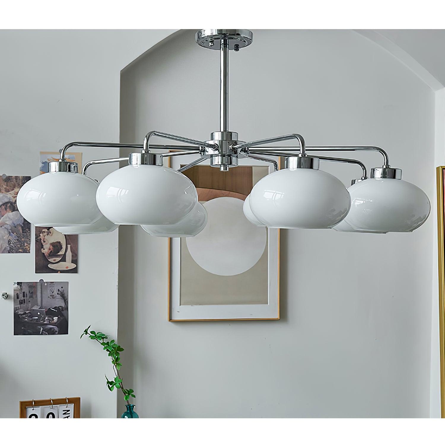 Lustra Kronleuchter Glas Chrom Geometrisch Retro-Letslighting