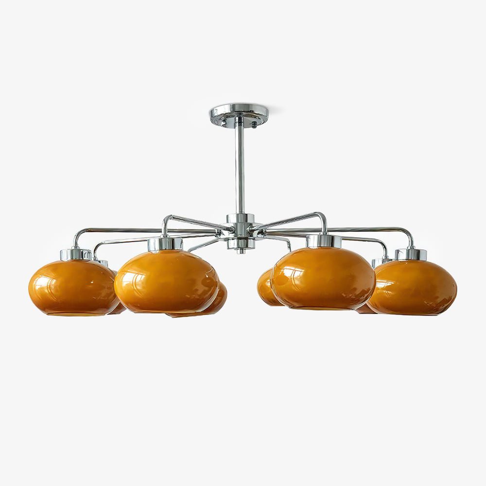 Lustra Kronleuchter Glas Chrom Geometrisch Retro-Letslighting