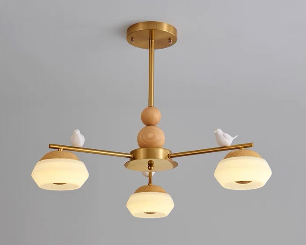 Lustra Kronleuchter Messing Vogel Ozawa Elegant-Letslighting