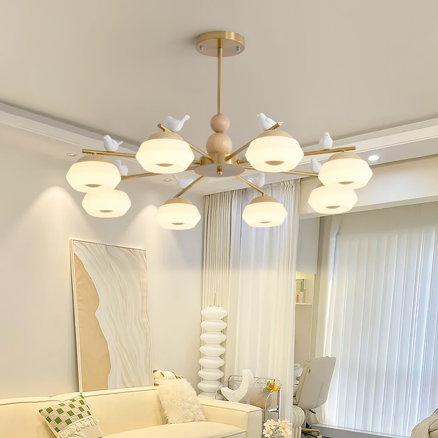 Lustra Kronleuchter Messing Vogel Ozawa Elegant-Letslighting
