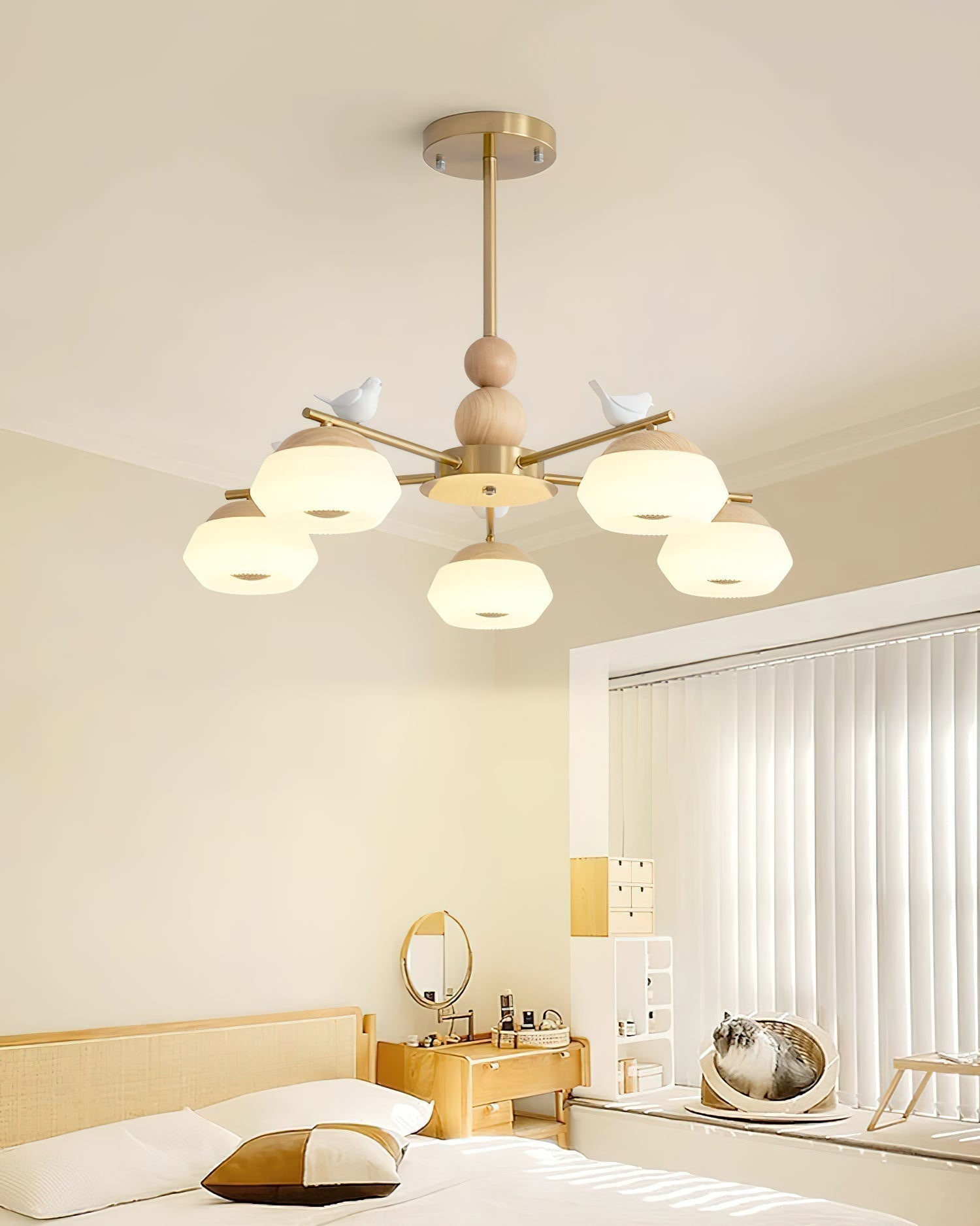 Lustra Kronleuchter Messing Vogel Ozawa Elegant-Letslighting