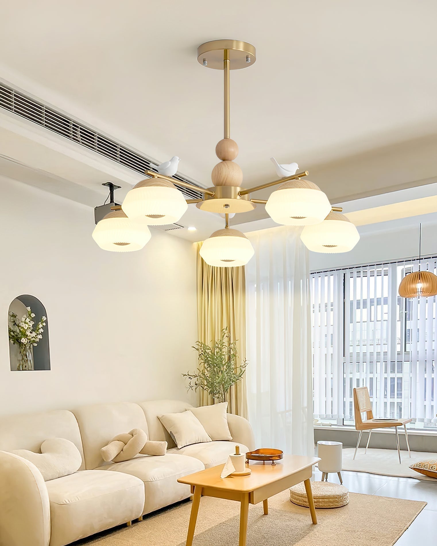 Lustra Kronleuchter Messing Vogel Ozawa Elegant-Letslighting
