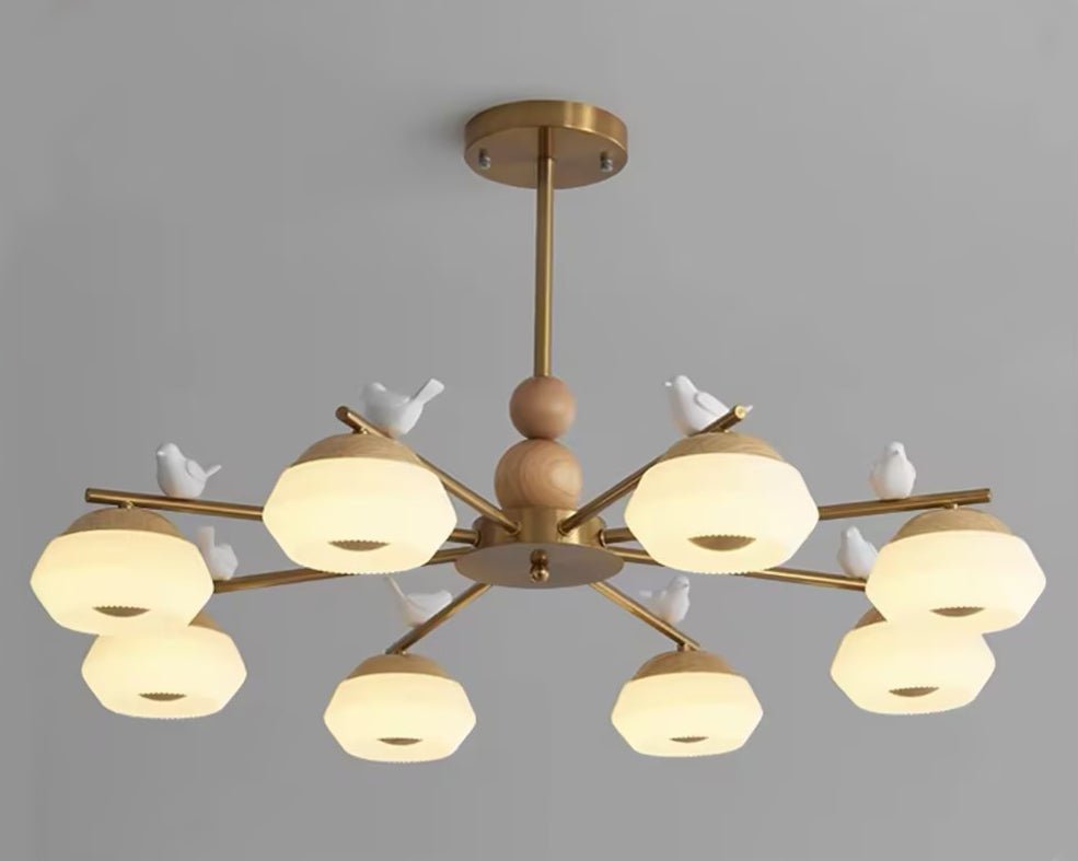 Lustra Kronleuchter Messing Vogel Ozawa Elegant-Letslighting