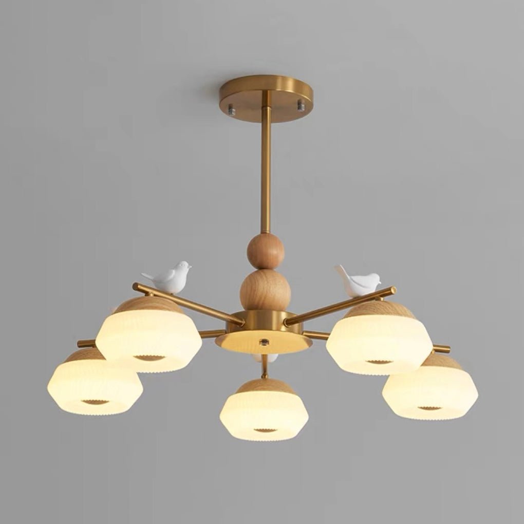 Lustra Kronleuchter Messing Vogel Ozawa Elegant-Letslighting