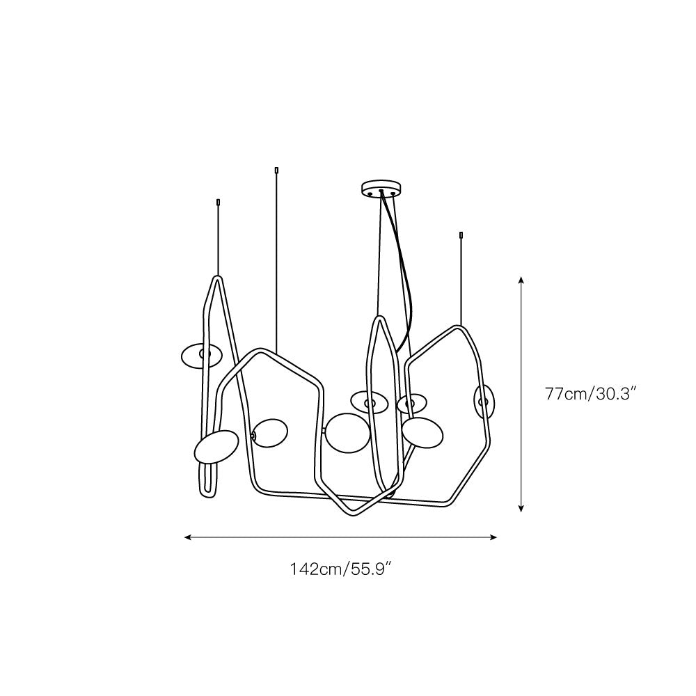 Aurvaryra Minimalistischer Kronleuchter aus Messing und Glas-Letslighting