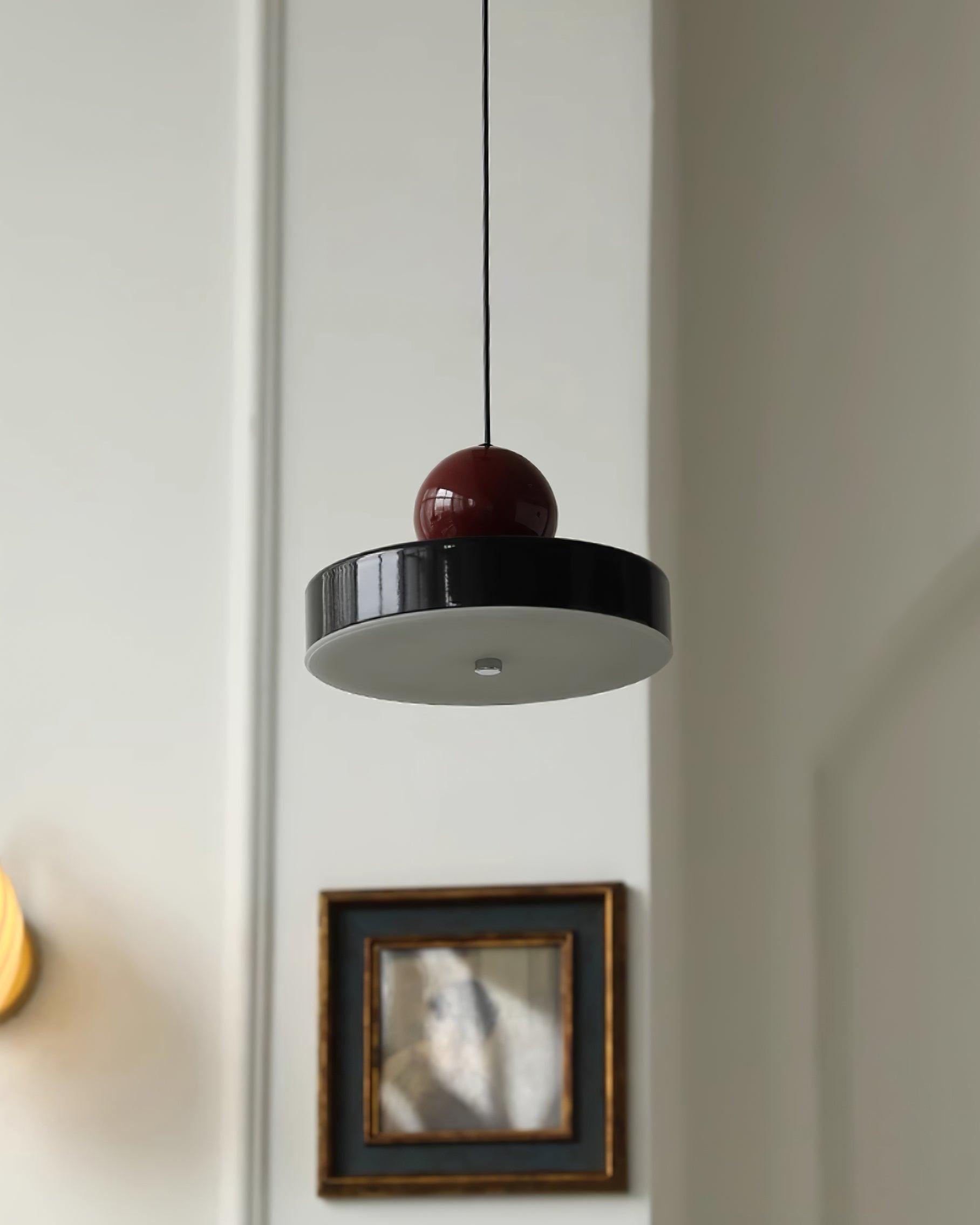 Pendant Lamp Metal Body Red Sphere Shade Modern Retro Accent - Letslighting