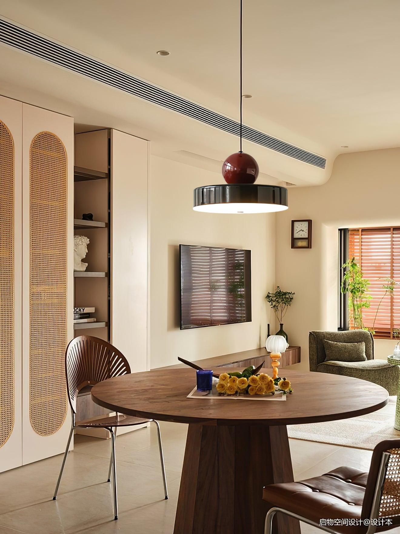 Pendant Lamp Metal Body Red Sphere Shade Modern Retro Accent - Letslighting