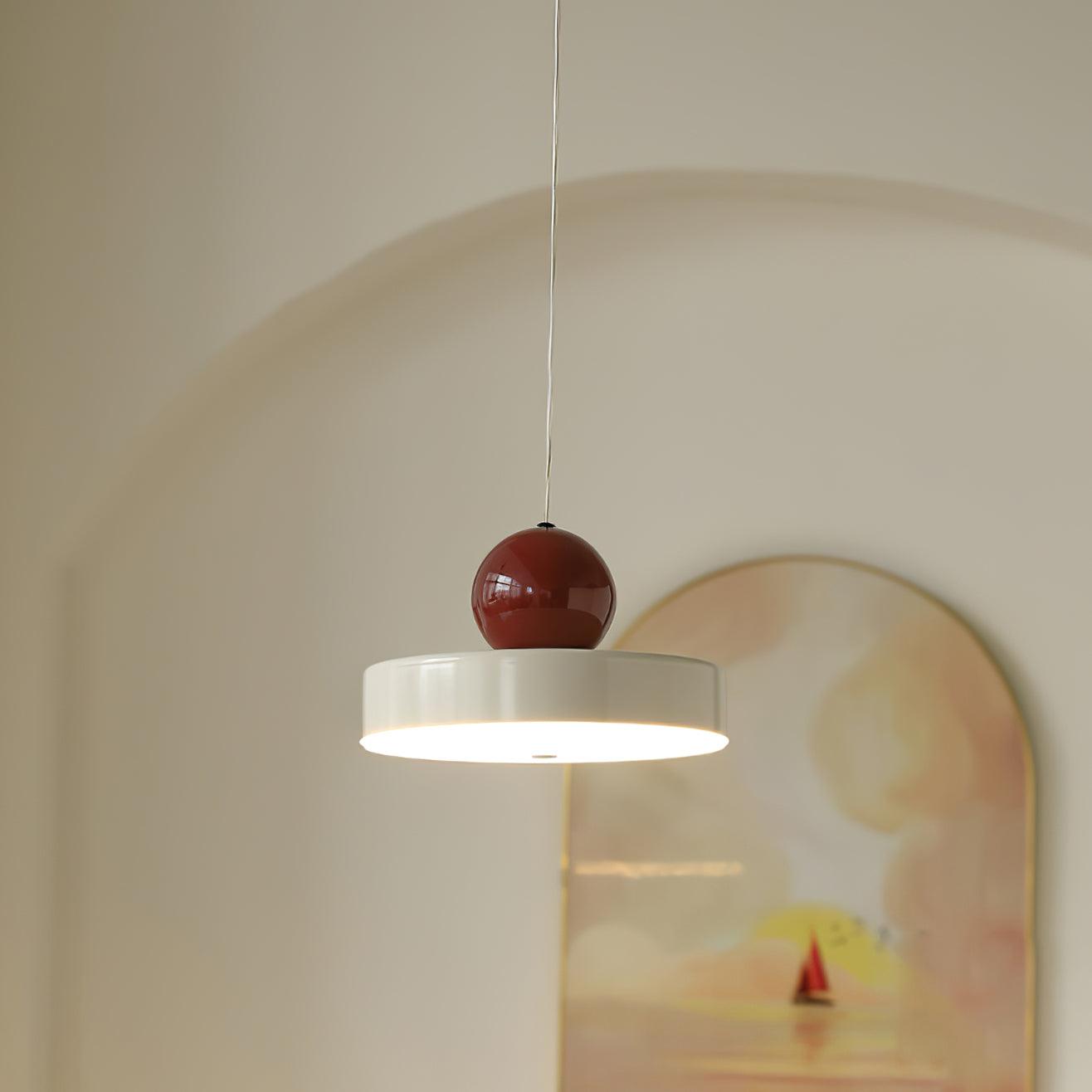 Pendant Lamp Metal Body Red Sphere Shade Modern Retro Accent - Letslighting